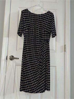 Connected Apparel Sheath Dress Womens 14 Blue Beige